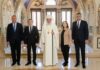 Președintele Parlamentului de la Chișinău, în vizită la Patriarhul Daniel. Igor Grosu a venit însoțit de Nicolae Ciucă și Marcel Ciolacu