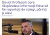 Daniel David subminează profesorii, din nou. Ministrul Educației vrea ca elevii să-și toarne profesorii dacă aceștia „răspândesc informații false”
