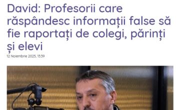 Daniel David subminează profesorii, din nou. Ministrul Educației vrea ca elevii să-și toarne profesorii dacă aceștia „răspândesc informații false”