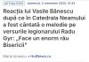 EPIC FAIL pentru „vânătorii de antisemiți”. Melodia „Avem o țară”, cântată la Catedrala Națională NU este compusă și nu îi aparține lui Radu Gyr