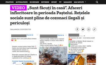 VIDEO | Statul le-a pus gând rău gospodinelor care prepară cozonaci acasă și îi vând pe internet: Astfel de „afaceri“ sunt ilegale și pot fi periculoase | Un inspector DSVSA a sunat o femeie care își vindea marfa pe Facebook